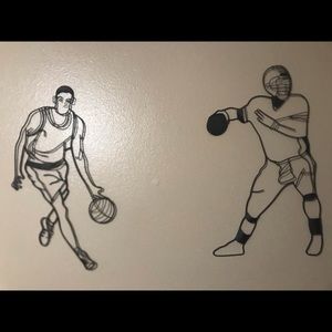 Boys metal sports wall hangings